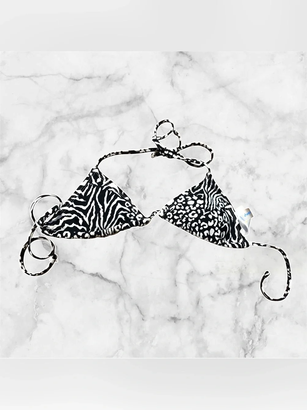 Decree Animal Print Bikini Top